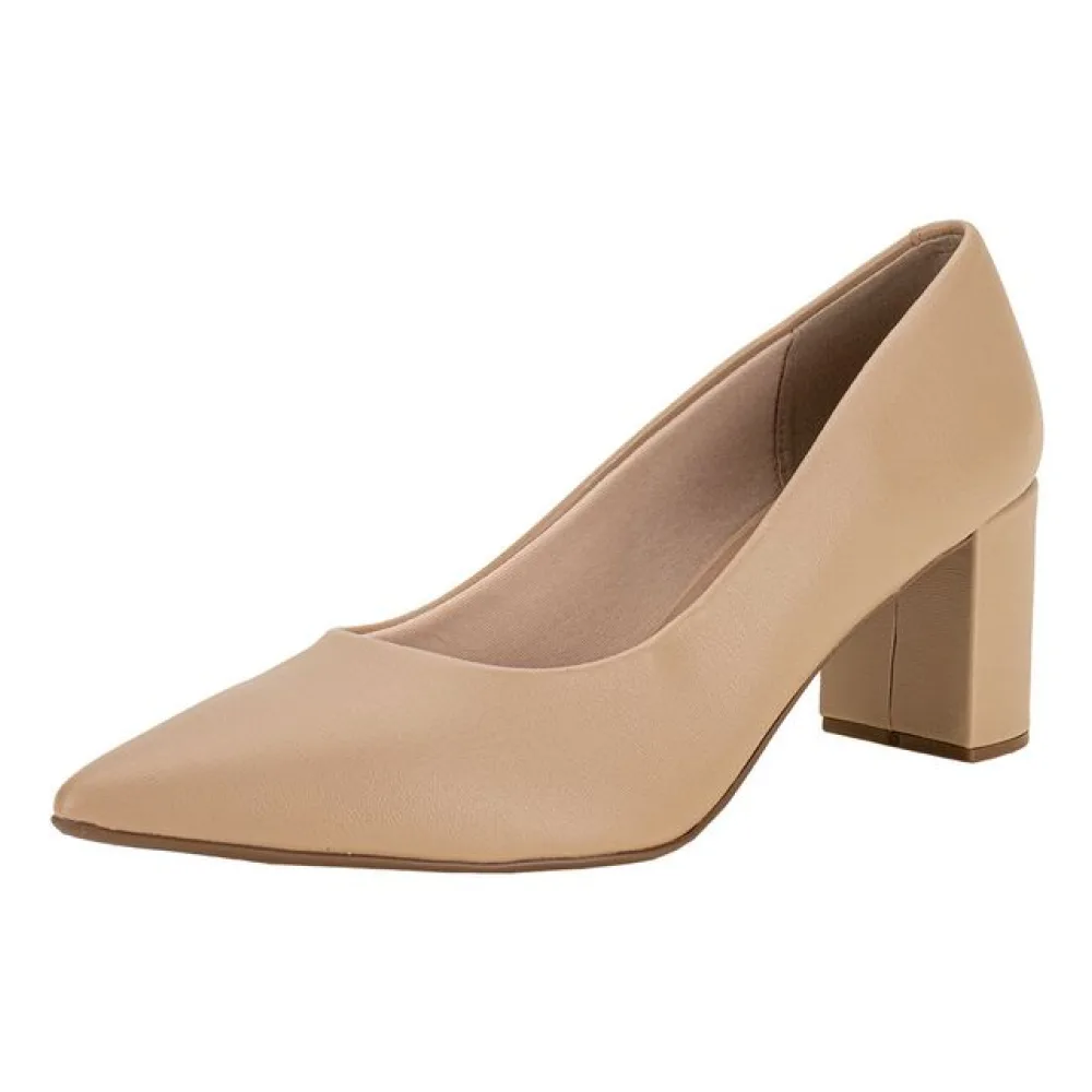 Sapato Feminino Salto Grosso Beira Rio 4241200 BEGE 01 38