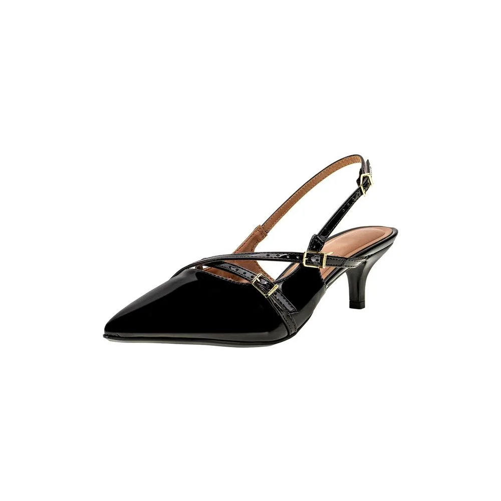 Sapato Feminino Salto Fino Vizzano 1122885 VERNIZ/PRETO 34