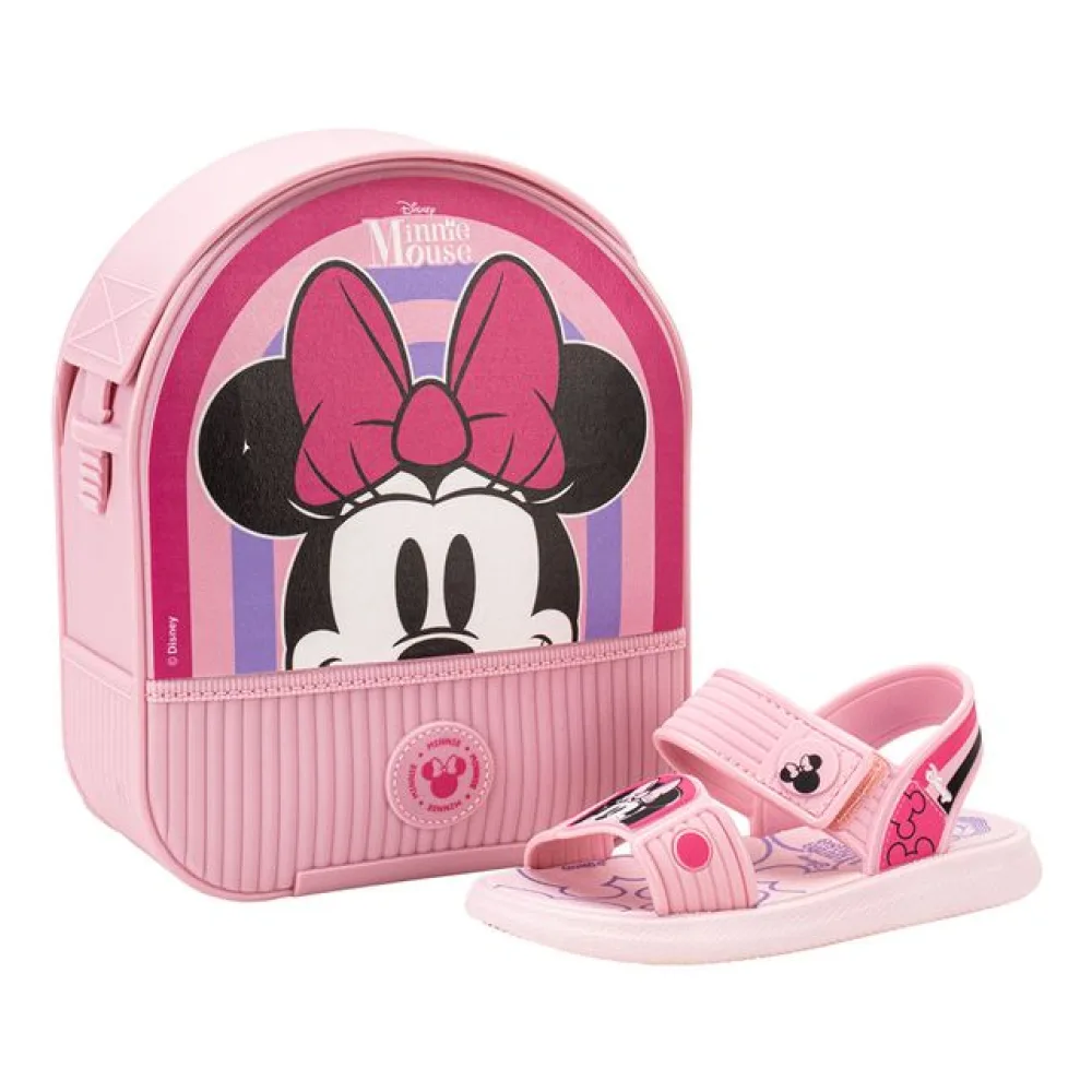 Kit Sandália Infantil Baby + Mochila Disney Grendene Kids 23078 ROSA 22