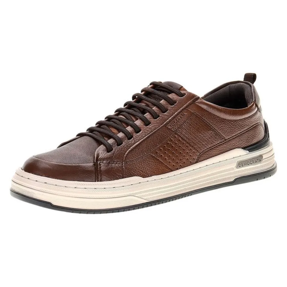 Sapatênis Masculino Denim Mike Democrata - 240601 CAFÉ 37