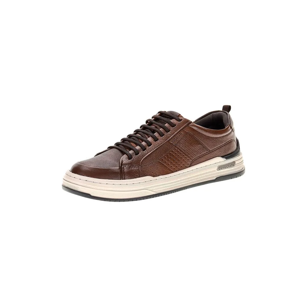 Sapatênis Masculino Denim Mike Democrata - 240601 CAFÉ 37