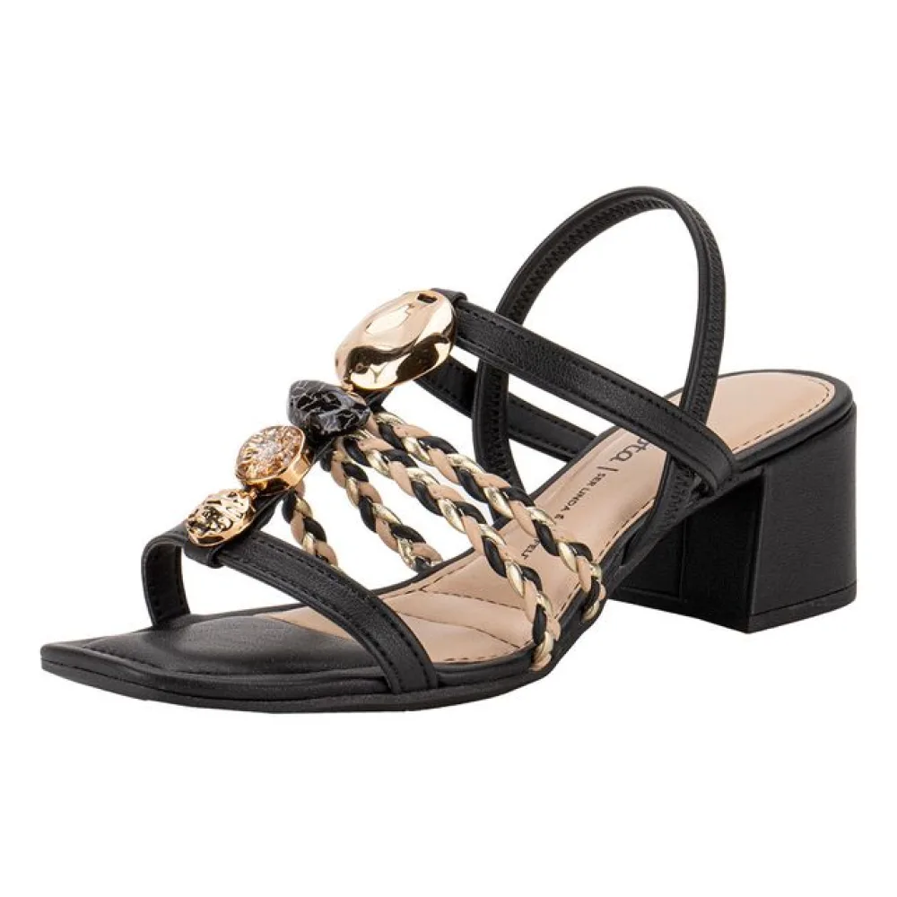Sandália Feminina Salto Grosso Dakota Y8211 PRETO 34