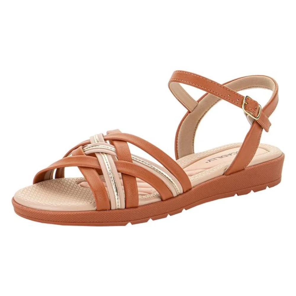 Sandália Feminina Flat Piccadilly - 410026 CARAMELO 34