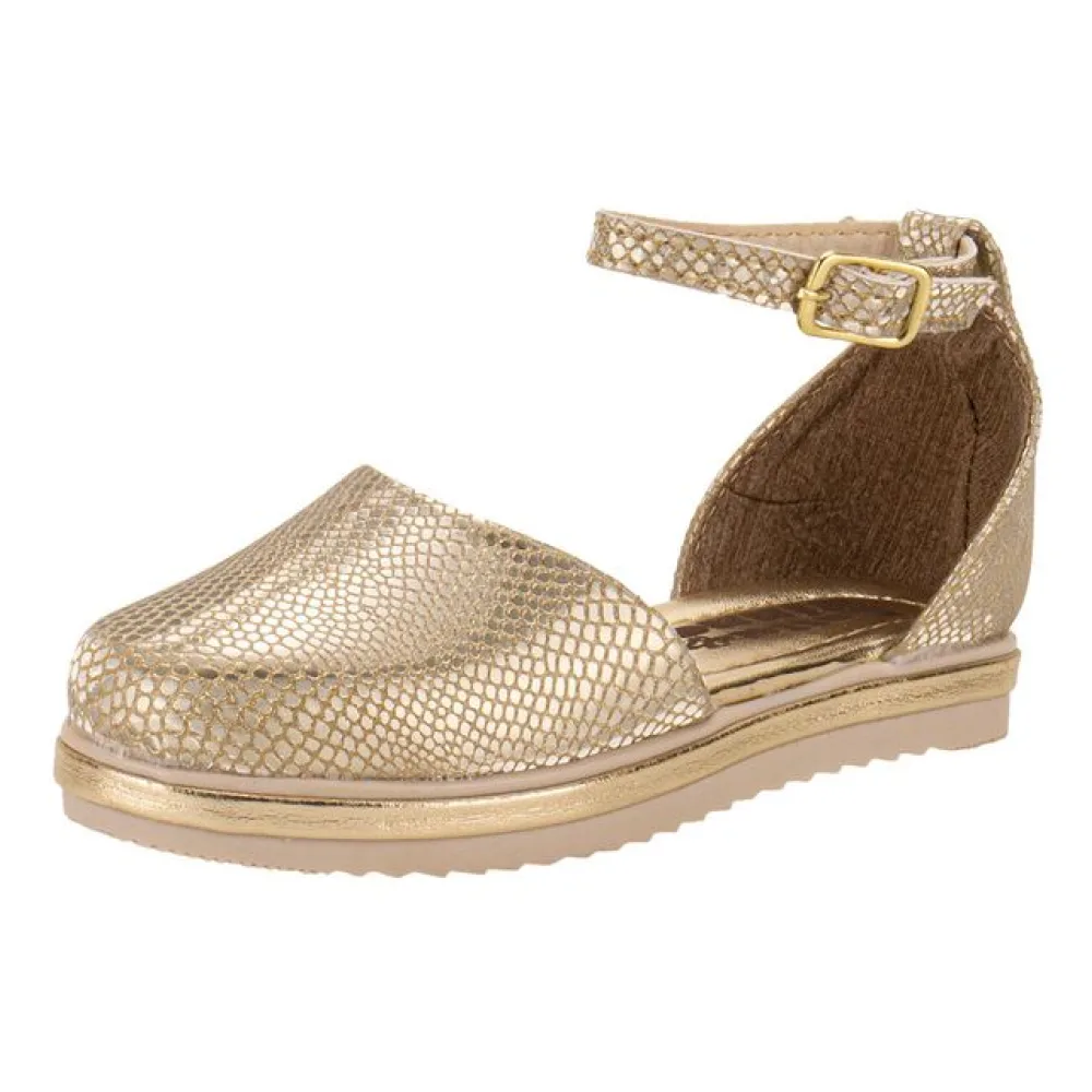 Sandália Infantil Feminina Espadrille Bella Ninna 12081 OURO 22