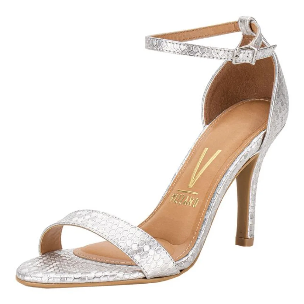 Sandália Feminina Salto Fino Vizzano 6249752 PRATA 39