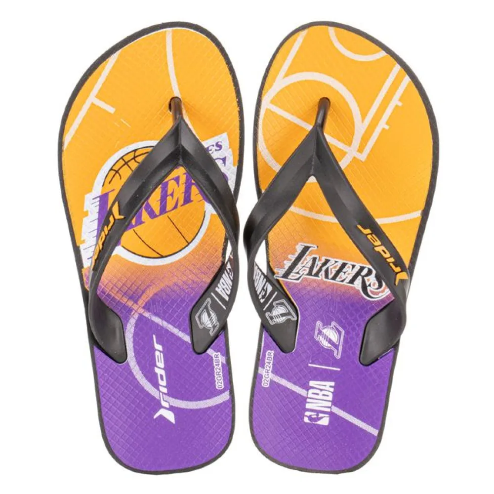 Chinelo Infantil Masculino Feel NBA Rider 12379 PRETO/LARANJA 23/24
