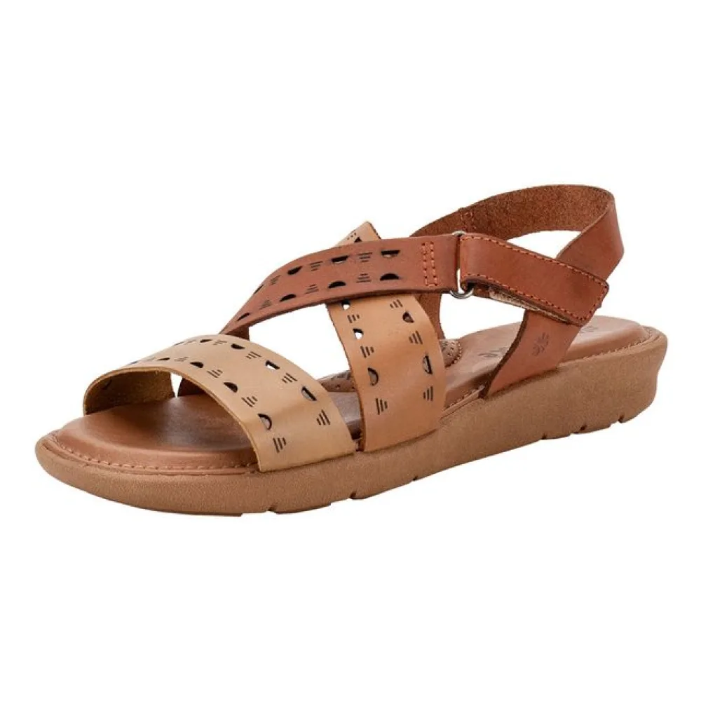 Sandália Feminina Flat New Face 39518 BEGE/LARANJA 34