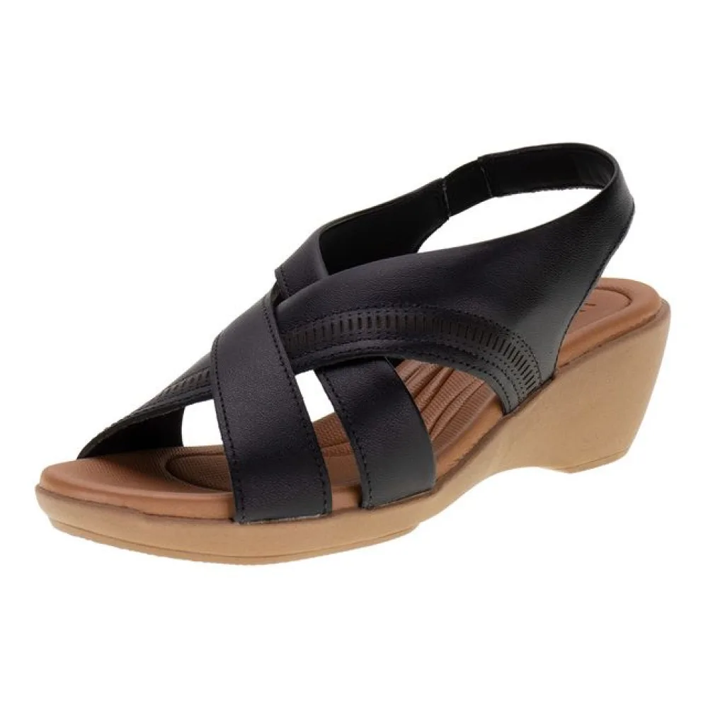 Sandália Feminina Anabela Usaflex AI0206 PRETO 35
