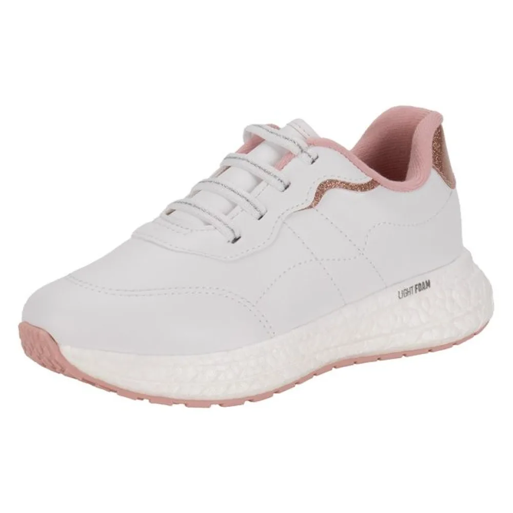 Tênis Infantil Feminino Molekinha 2580102 BRANCO/ROSA 26