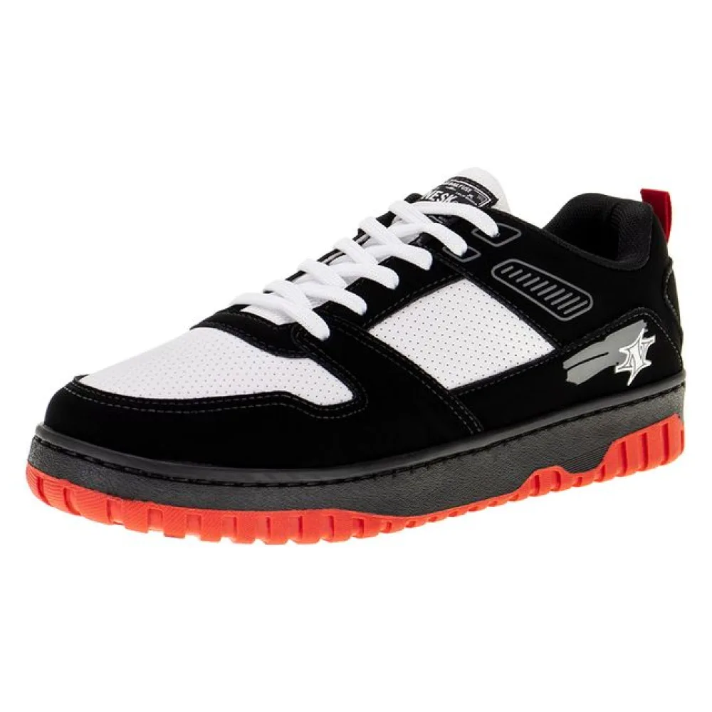 Tênis Masculino Casual Nesk - C5725 PRETO/BRANCO 39
