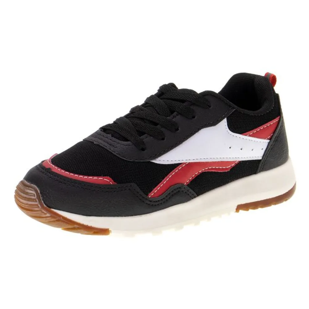 Tênis Infantil Masculino AZK - A247 PRETO/VERMELHO 31