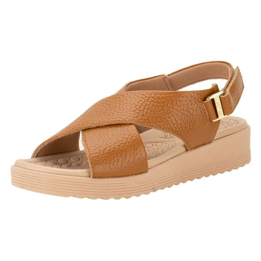 Sandália Feminina Anabela Usaflex MA10005 CARAMELO 38
