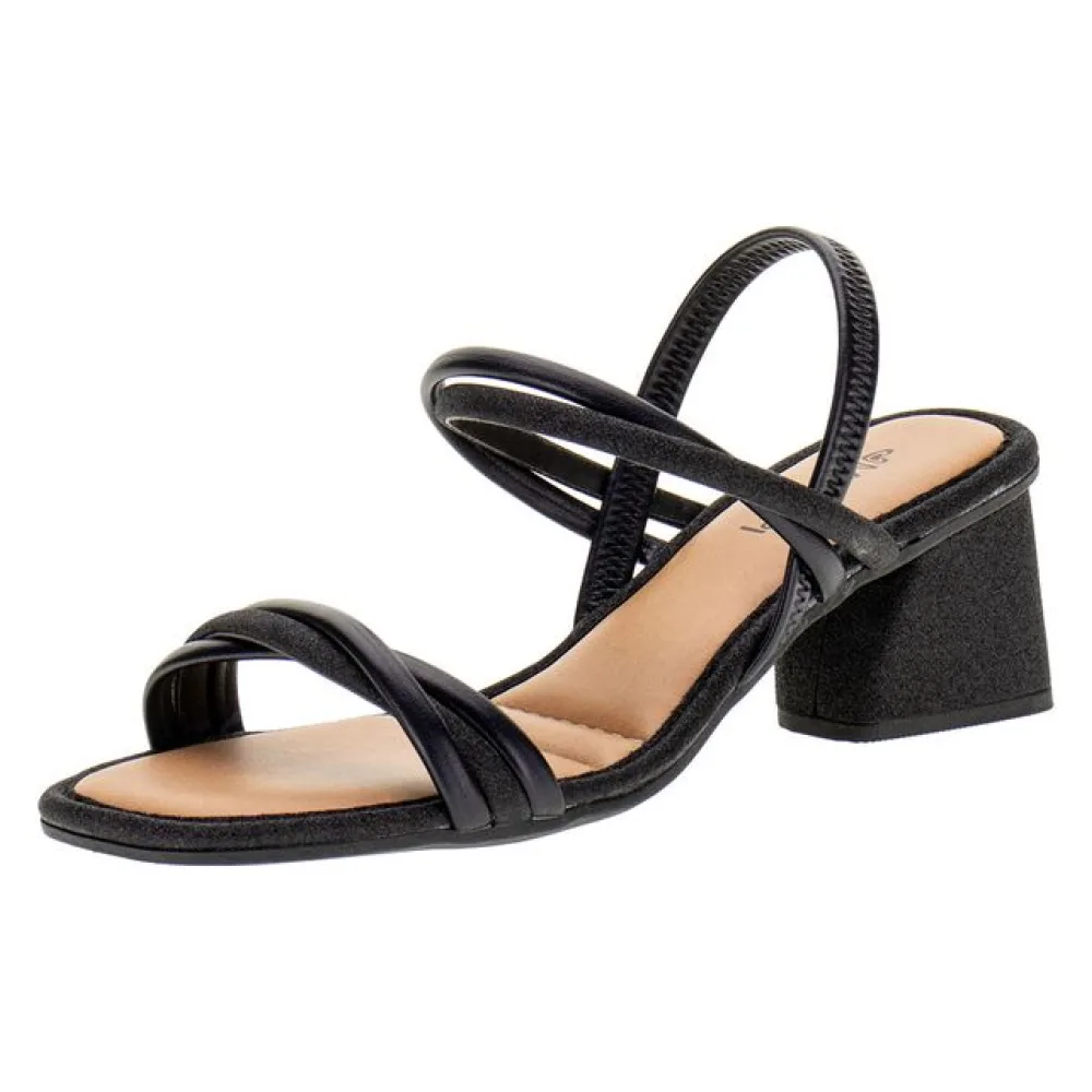 Sandália Feminina Salto Grosso Mississipi - MI391 PRETO 34