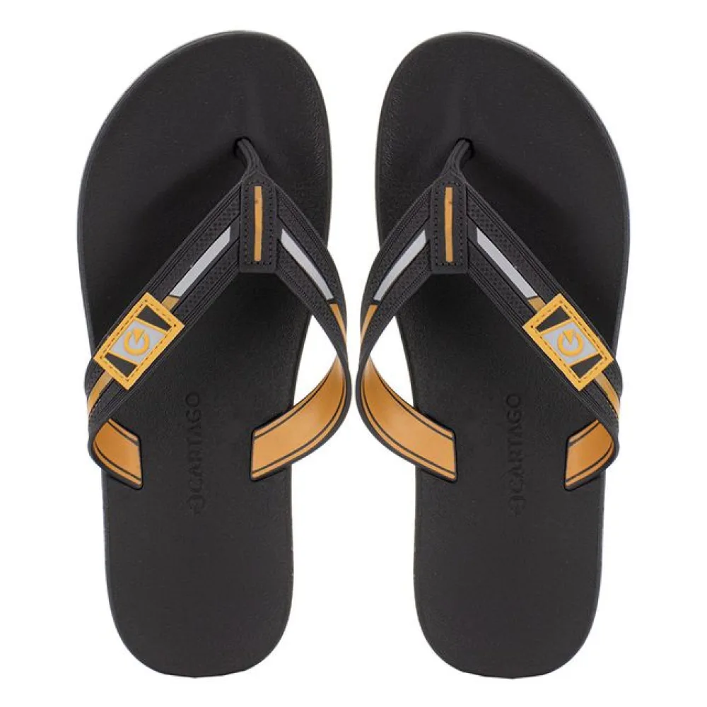 Chinelo Masculino Dublin II Cartago 12268 PRETO/BEGE 39