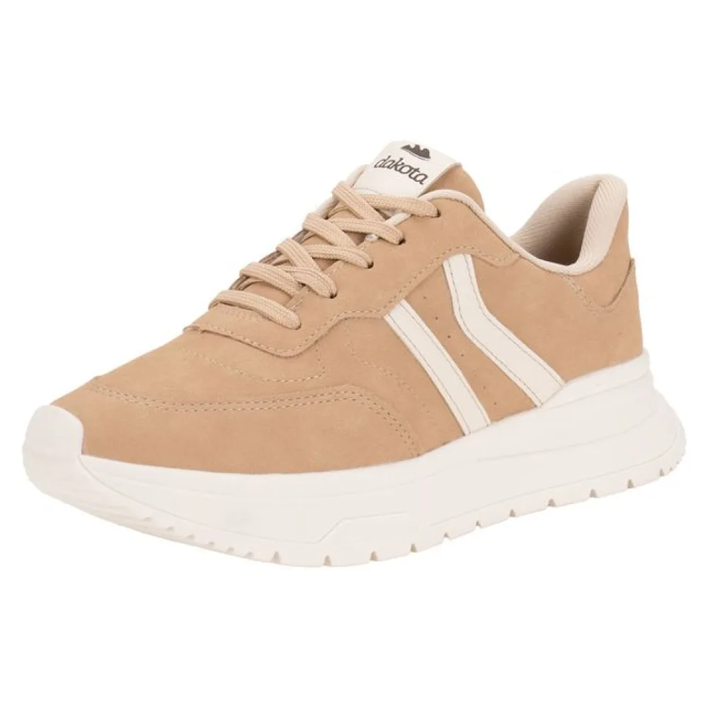 Tênis Feminino Jogging Dakota D0142 BEGE/BRANCO 34