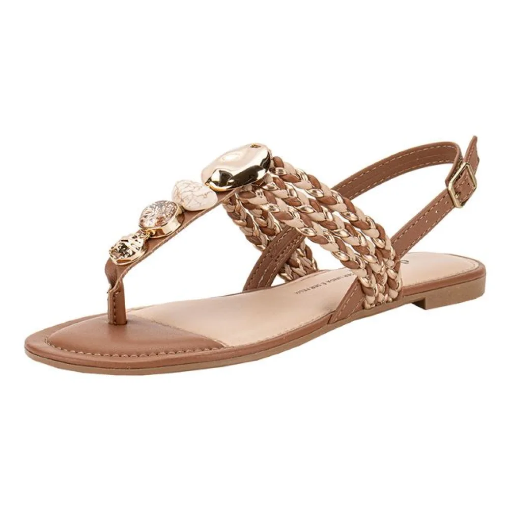 Sandália Feminina Flat Dakota Y7991 CARAMELO 35