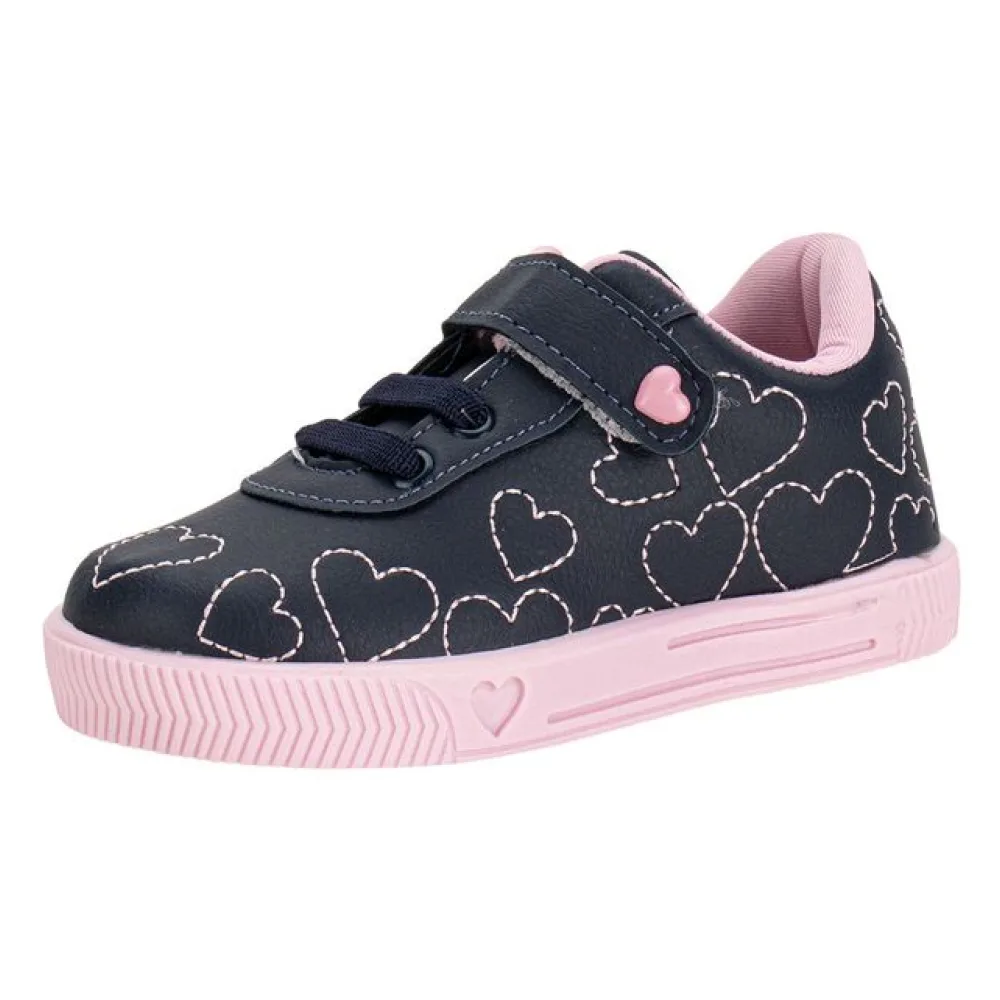 Tênis Infantil Feminino Linda Jú 2023426 AZUL/ROSA 21