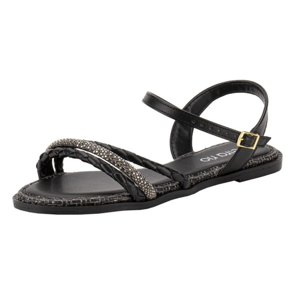 Sandália Feminina Flat Beira Rio 8472413 PRETO 34