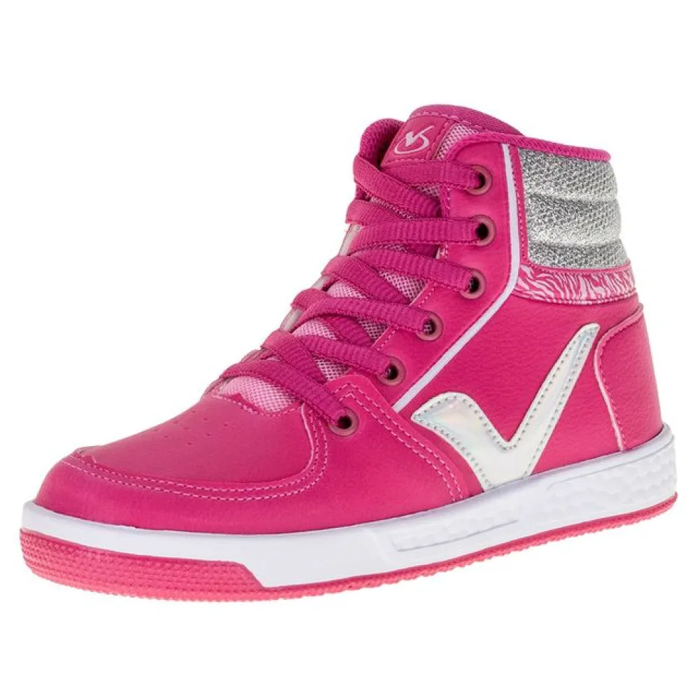Tênis Infantil Feminino Cano Alto Via Vip - VV3804 PINK 35