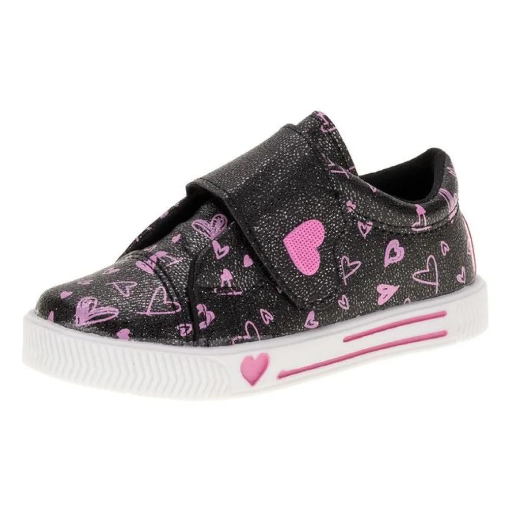 Tênis Infantil Feminino Linda Jú - 15551 PRETO/GLITTER 21