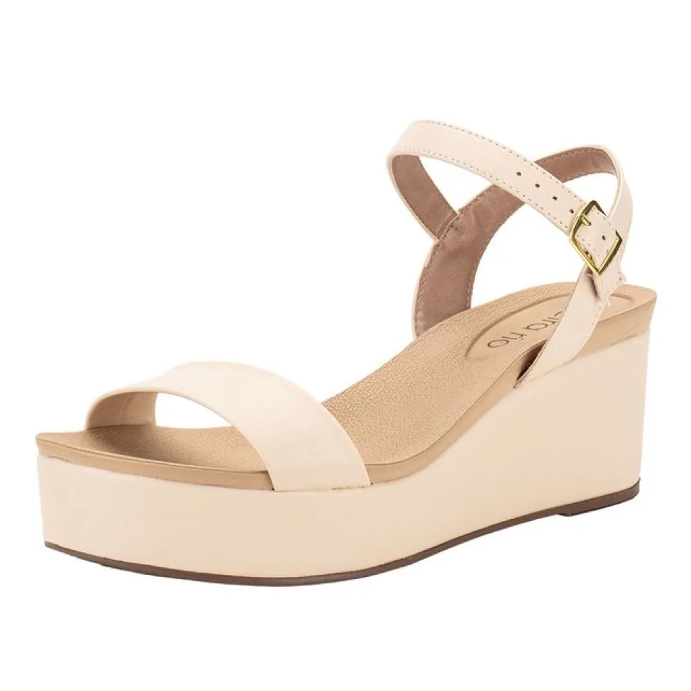 Sandália Feminina Anabela Beira Rio 8407135 NATURAL 34