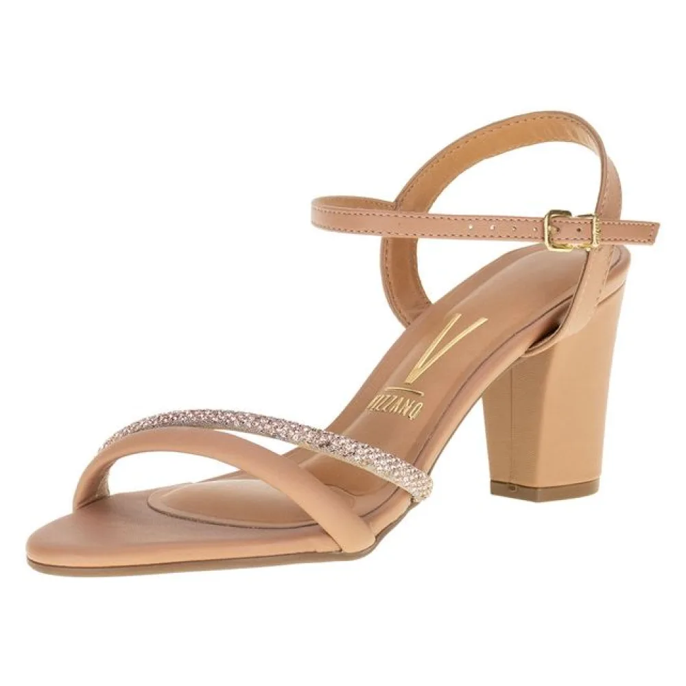 Sandália Feminina Salto Grosso Vizzano - 62621009 SALMÃO 34