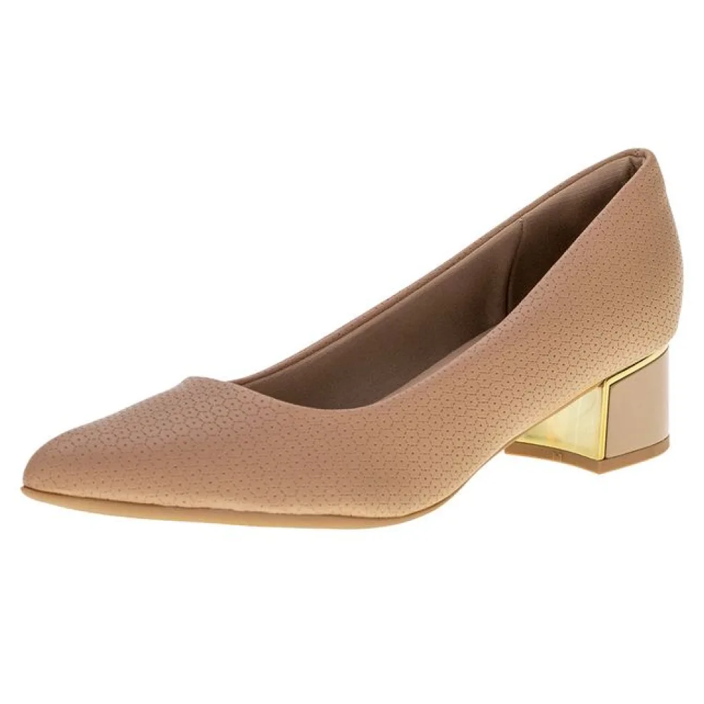 Sapato Feminino Salto Grosso Piccadilly - 739115 BEGE 38
