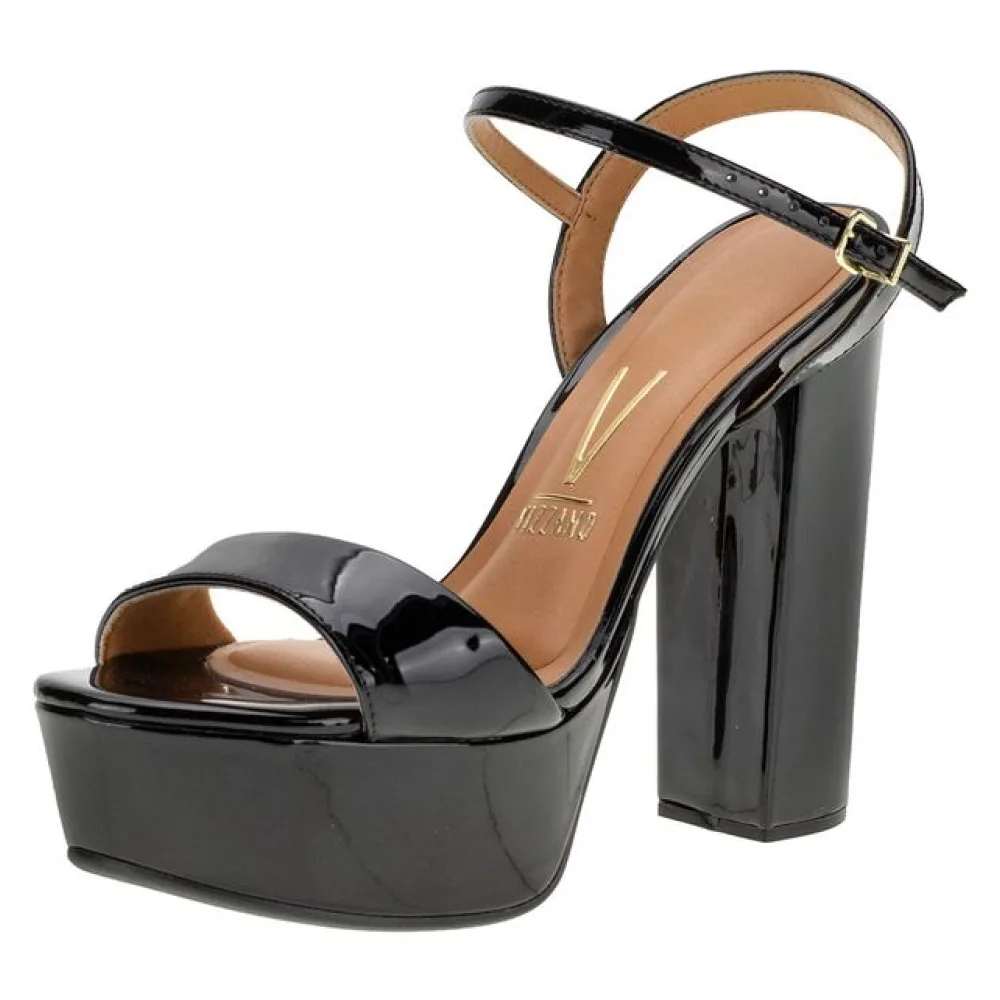 Sandália Feminina Salto Alto Vizzano - 6282455 VERNIZ/PRETO 38