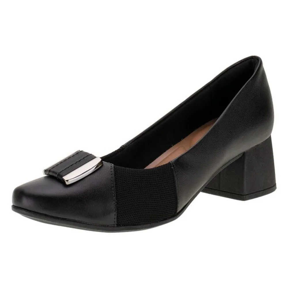 Sapato Feminino Salto Grosso Usaflex AK0303 PRETO 35