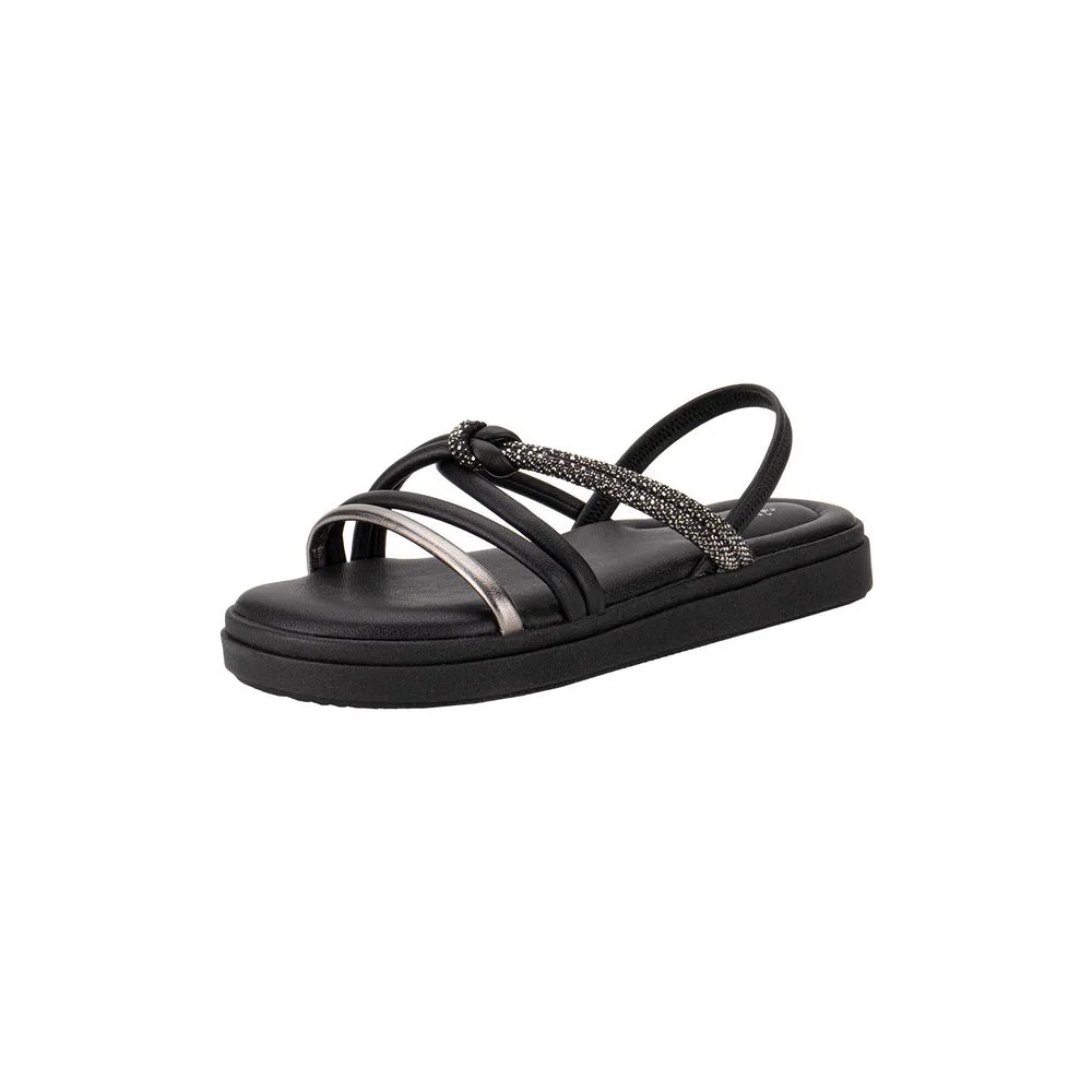 Sandália Feminina Flat Mississipi MB512 PRETO/CINZA 37