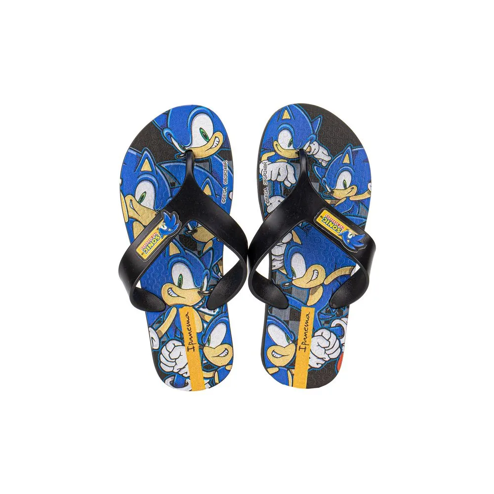 Chinelo Infantil Masculino Sonic Play Ipanema 27279 PRETO/AZUL 25/26