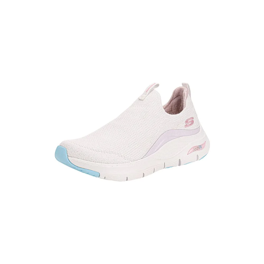 Tênis Feminino Arch Fit New Beauty Skechers 149776 BRANCO/ROSA 34
