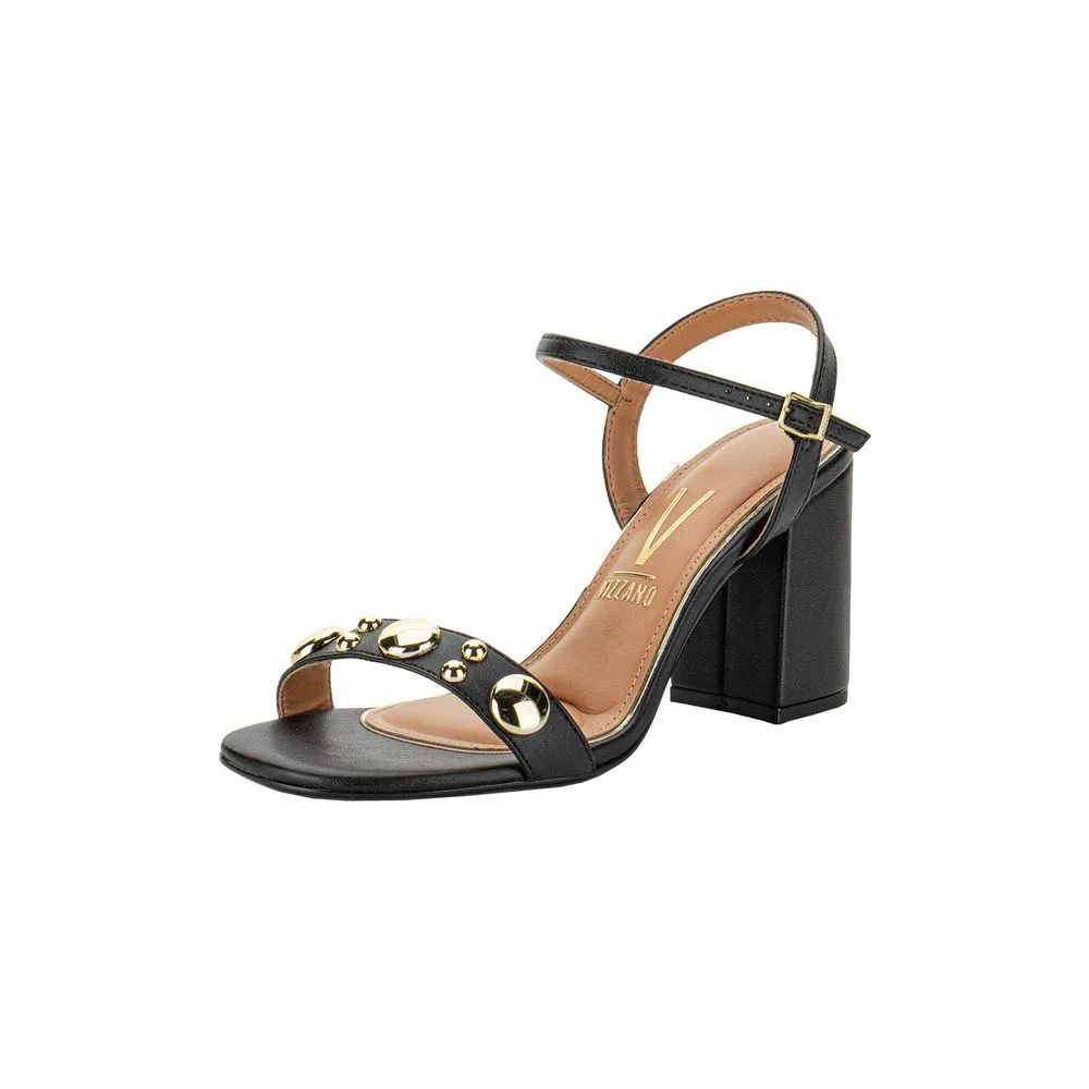 Sandália Feminina Salto Grosso Vizzano 6409216 PRETO 35