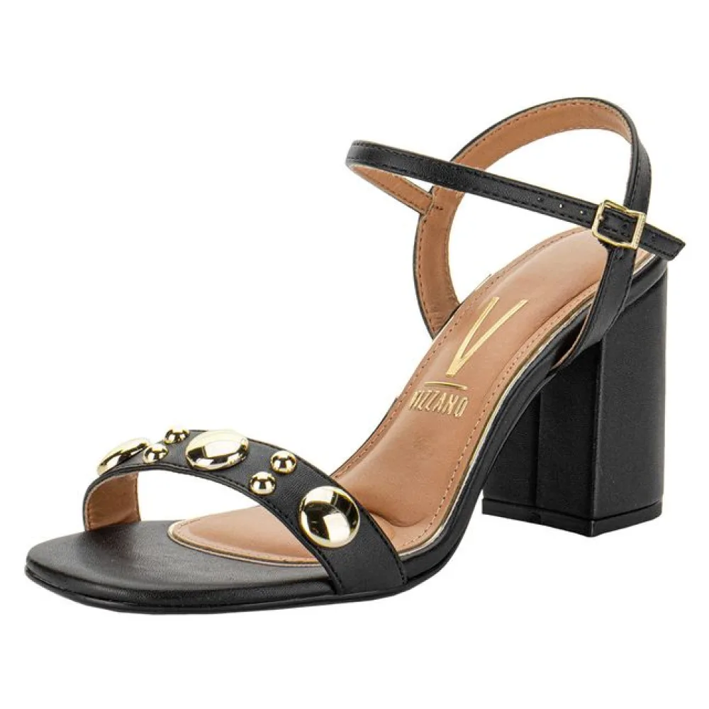 Sandália Feminina Salto Grosso Vizzano 6409216 PRETO 35