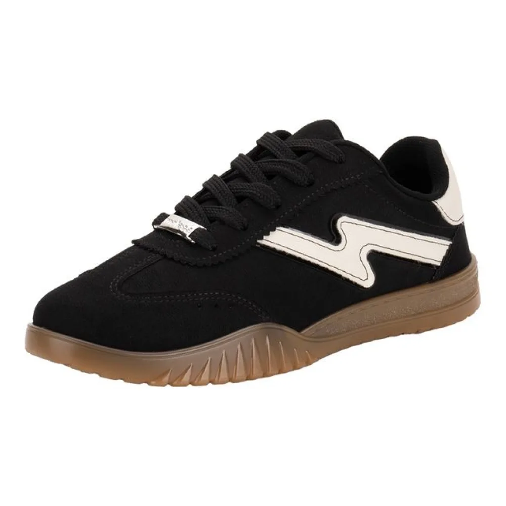 Tênis Feminino Casual Moleca 5817102 PRETO/CAMURÇA 34