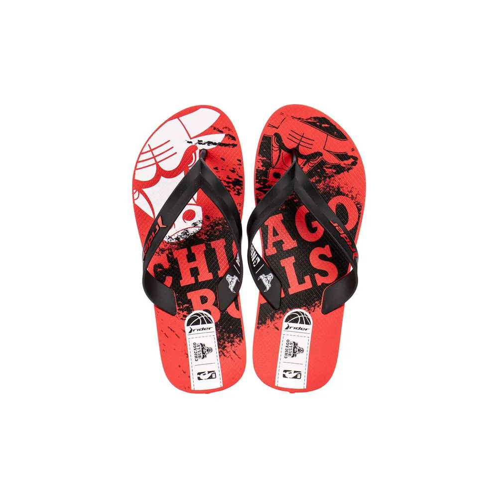 Chinelo Masculino Feel NBA Rider 12378 PRETO/VERMELHO 39/40