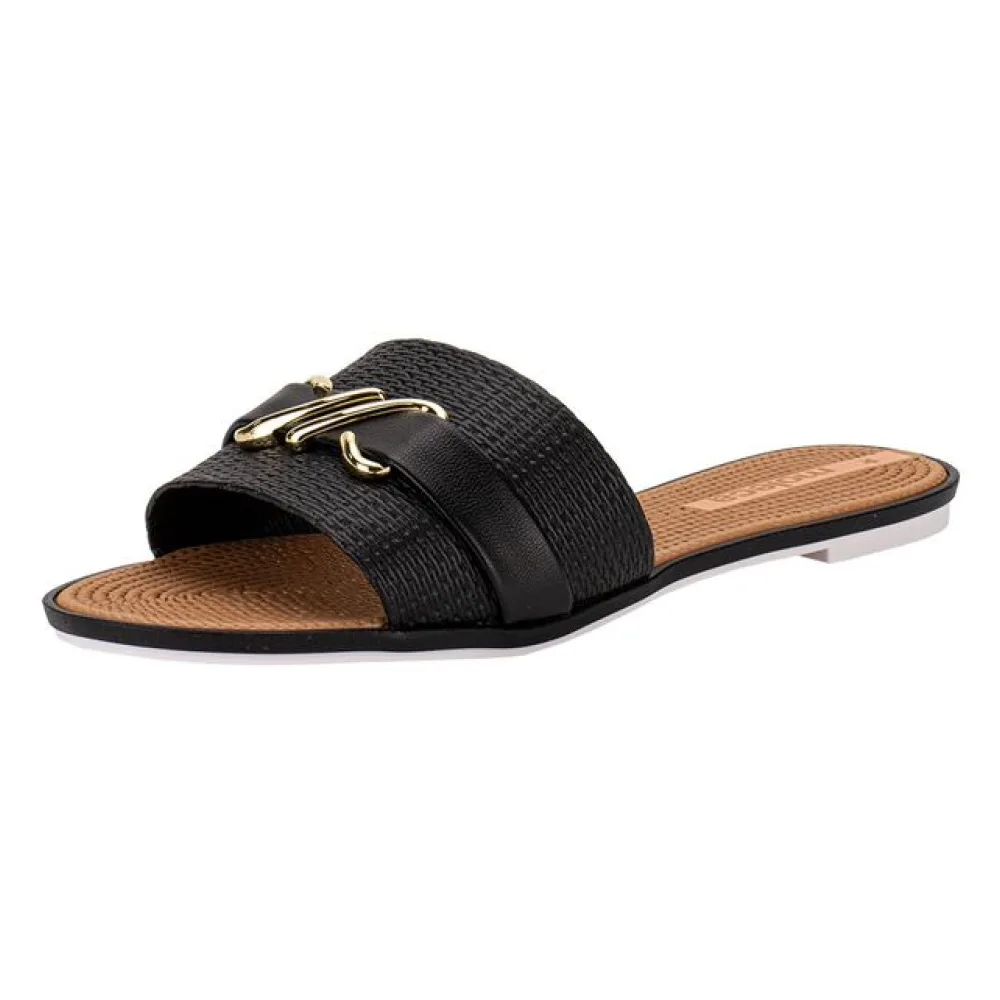 Tamanco Feminino Flat Moleca 5297472 PRETO 33