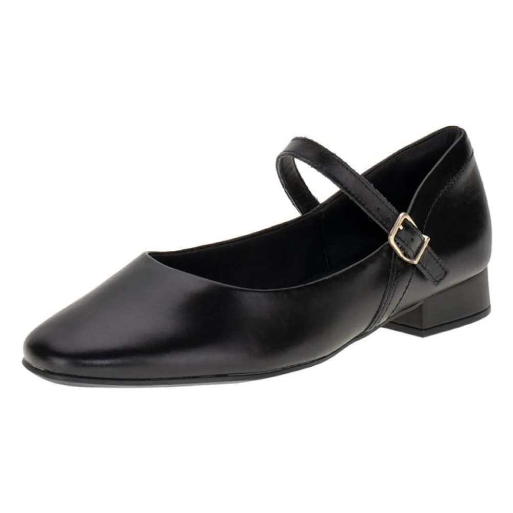 Sapato Feminino Salto Grosso ComfortFlex 2482302 PRETO 34