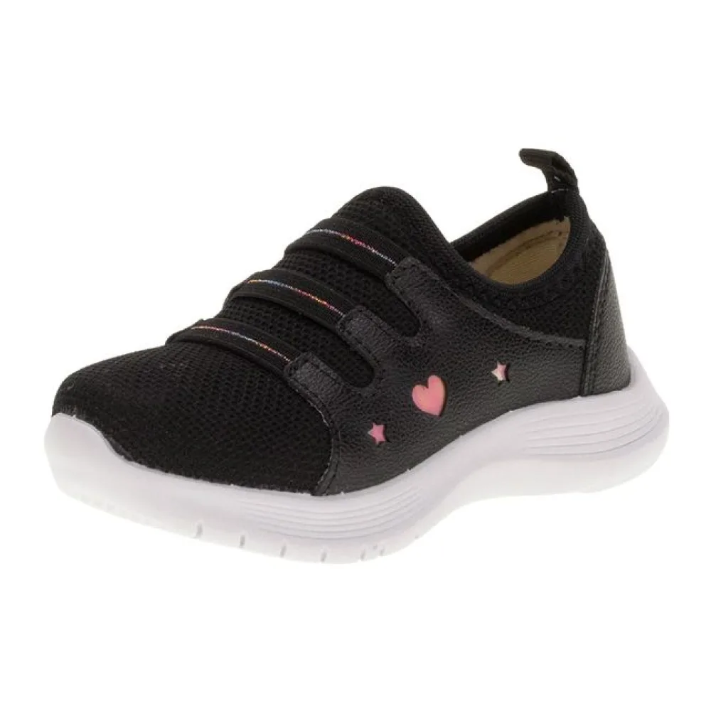 Tênis Infantil Feminino Slip On Lily Kids - 19022 PRETO 20