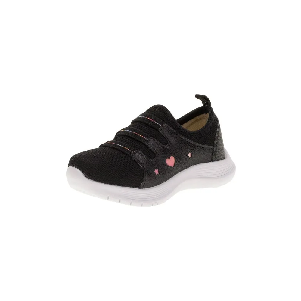 Tênis Infantil Feminino Slip On Lily Kids - 19022 PRETO 20