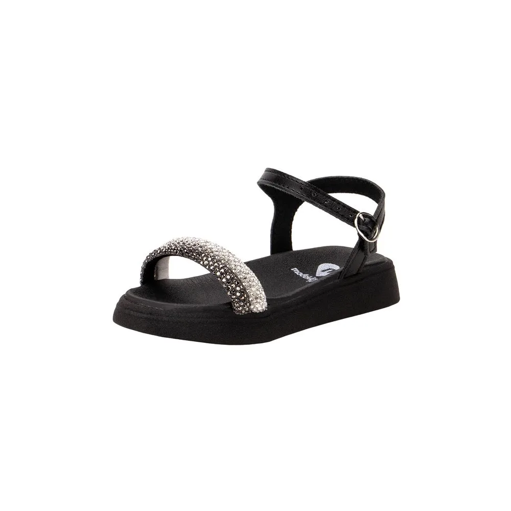 Sandália Infantil Feminina Molekinha 2733101 PRETO/CINZA 20