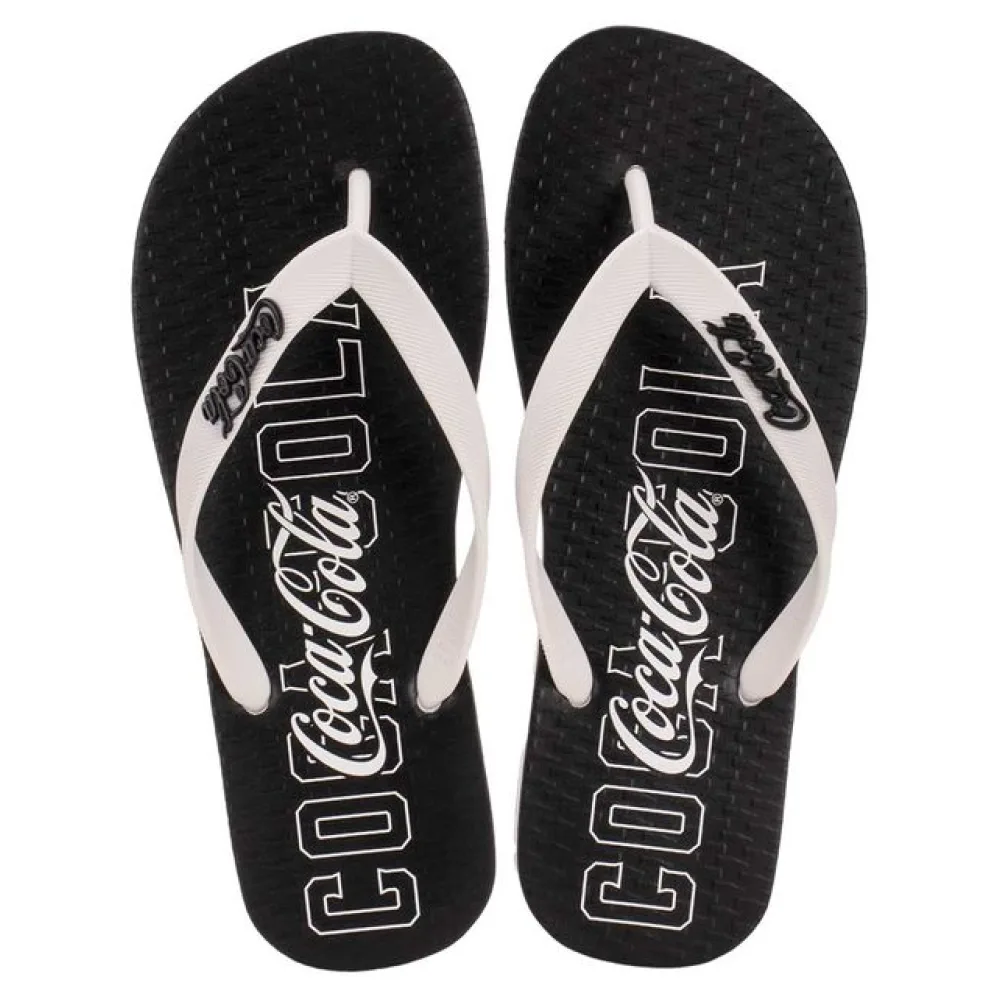 Chinelo Masculino Crisp Taste Coca-Cola CC3938 PRETO/BRANCO 37/38