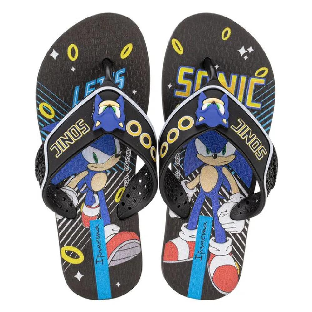 Chinelo Infantil Masculino Sonic Game Ipanema 26958 PRETO 23/24