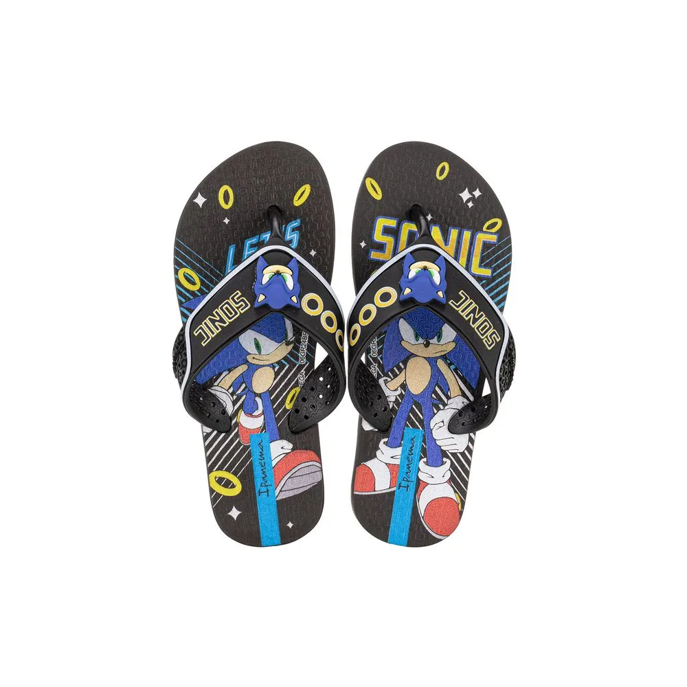 Chinelo Infantil Masculino Sonic Game Ipanema 26958 PRETO 23/24