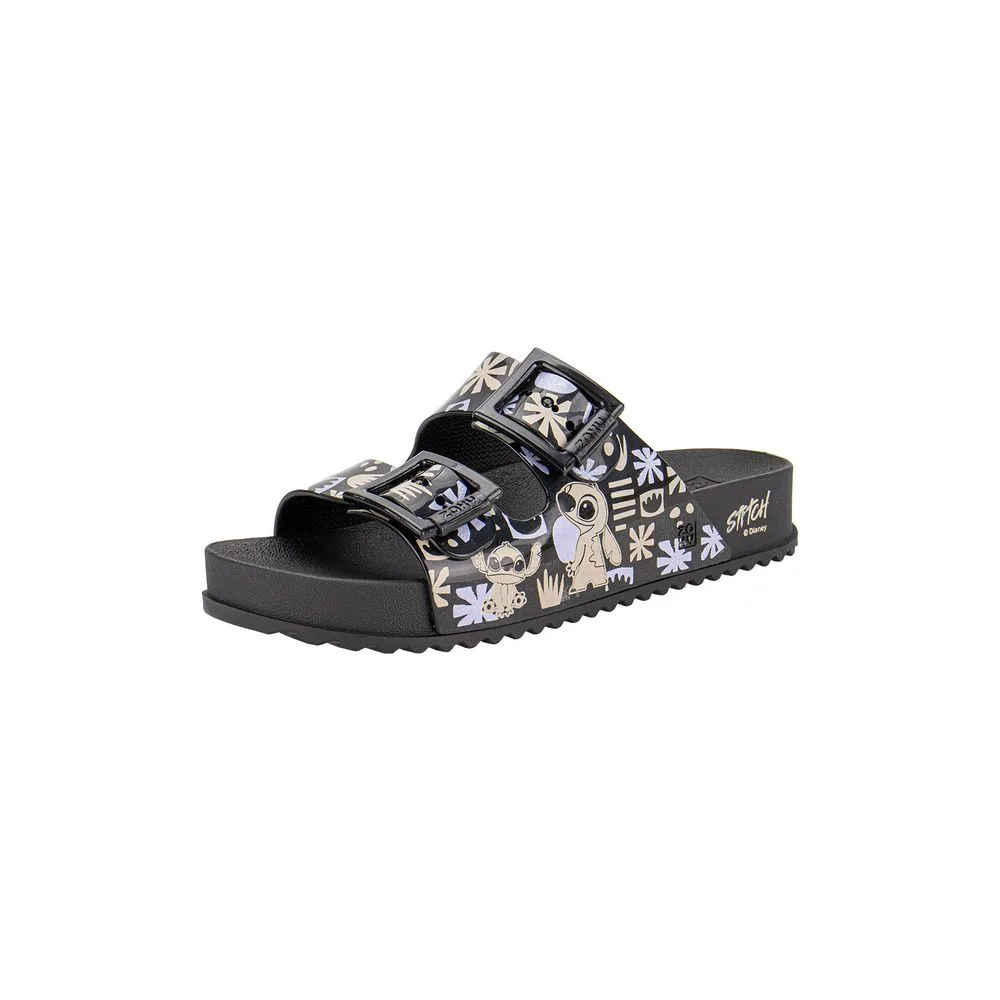 Sandália Feminina Conforto Disney Partner Zaxy 19149 PRETO/LILAS 33/34