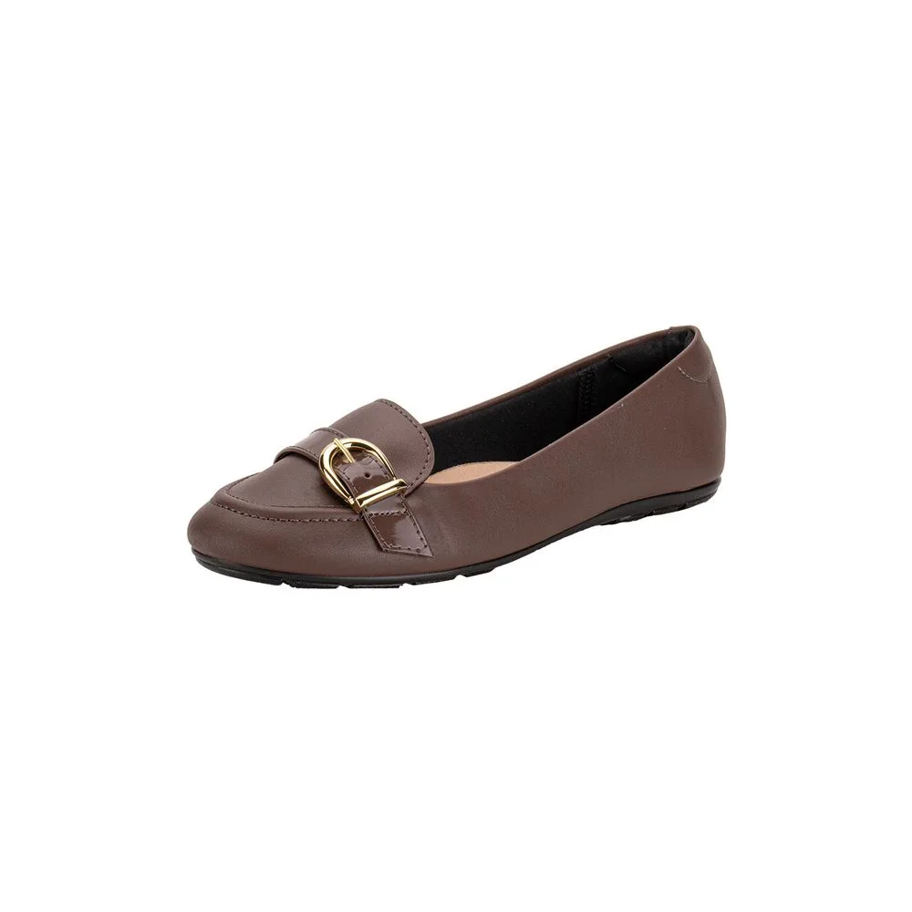 Sapatilha Feminina Flat Moleca 5800111 CHOCOLATE 35