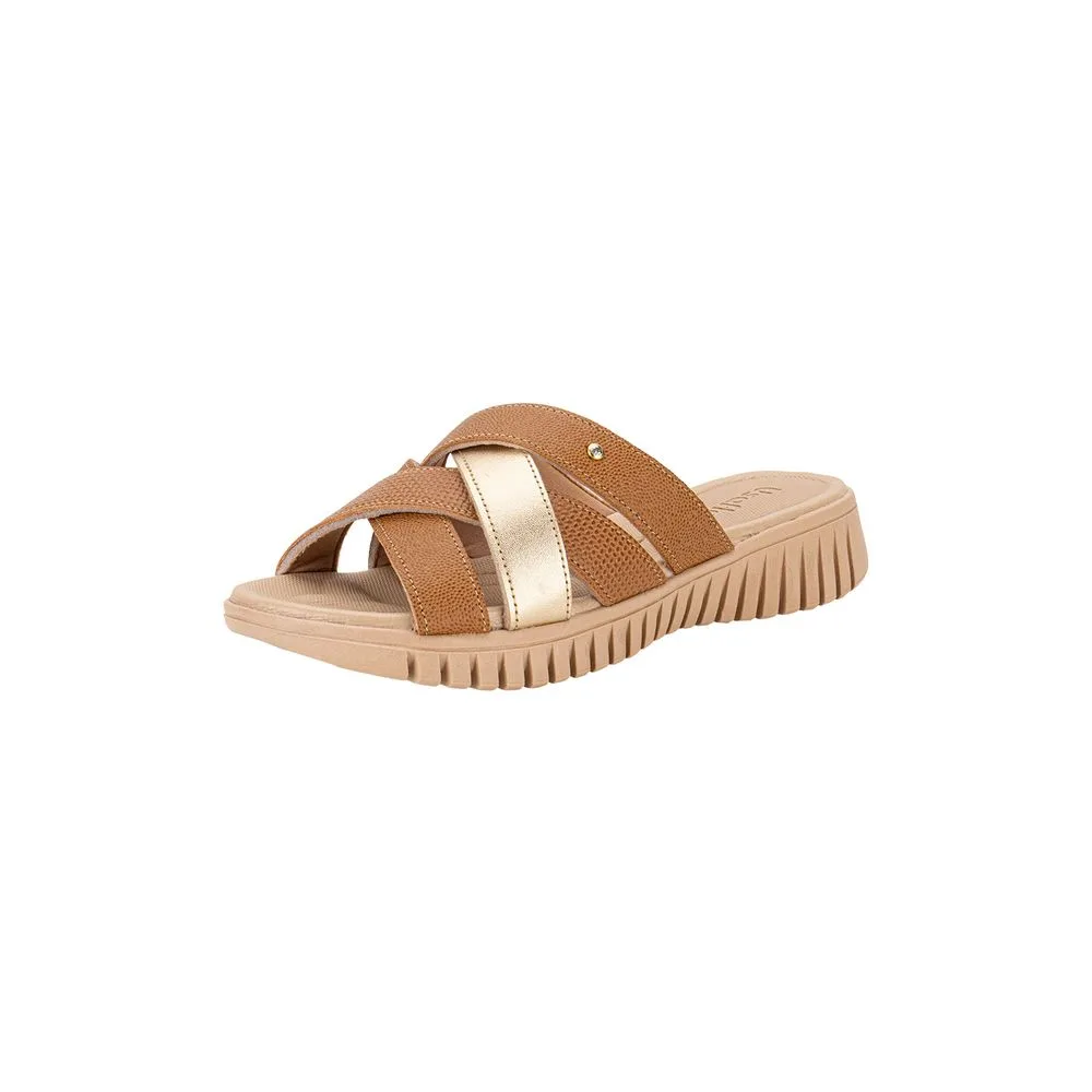 Tamanco Feminino Flat Usaflex UC21002 CARAMELO 35