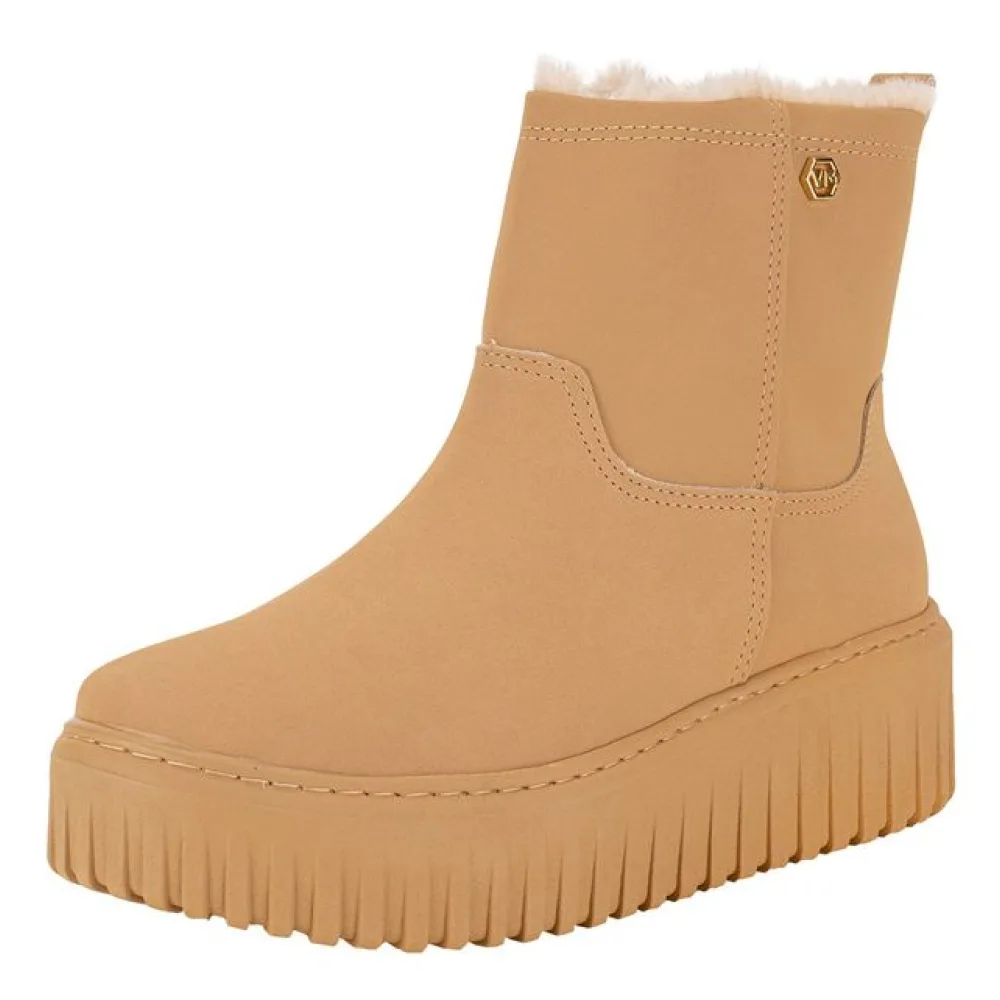 Bota Feminina Cano Baixo Via Marte 04701004 BEGE 34