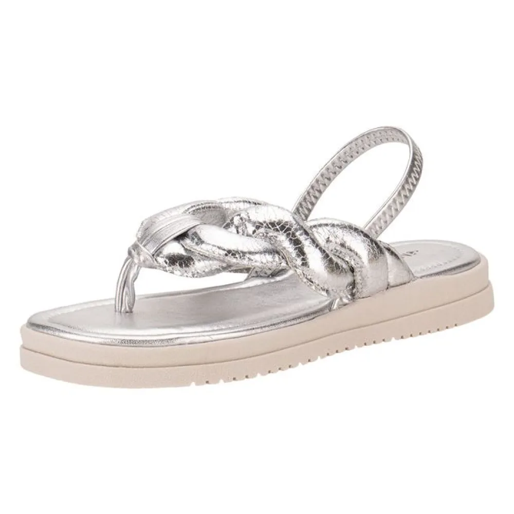 Sandália Feminina Flat Mississipi MC753 PRATA 34