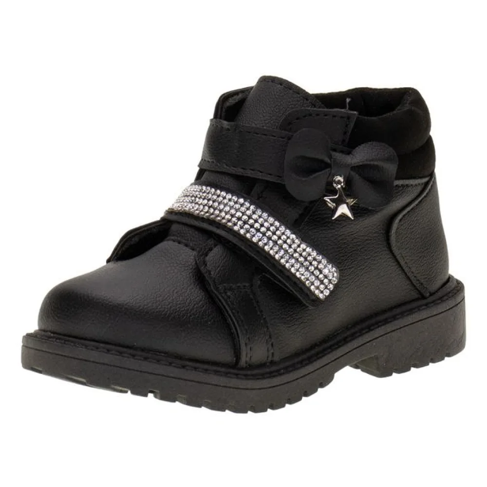 Bota Infantil Feminina Coturno Ortobaby 6220 PRETO 22